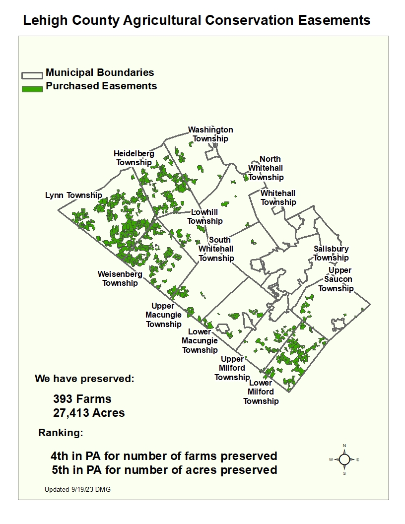Lehigh County Ag Conservation Easement Map