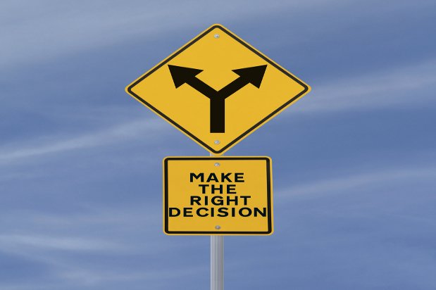 Make the Right Decision Road Sign Image
