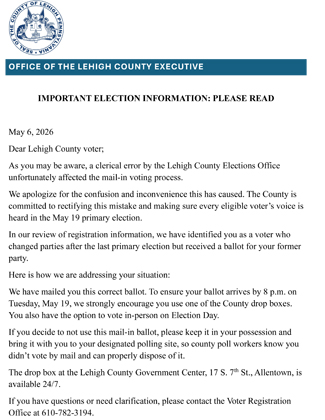 Ballot Letter Sample 2