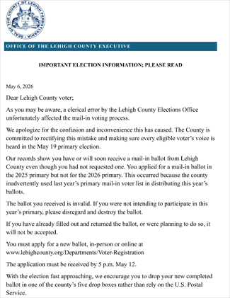 Ballot Letter Sample 3